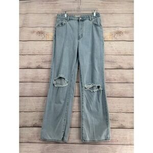 Rolla's Heidi Jeans Women 30 Light Blue High Rise Loose Straight Distressed